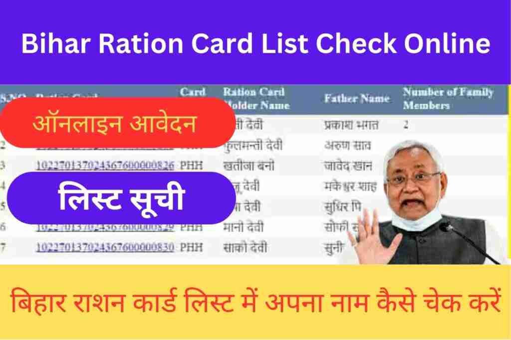 Bihar Ration Card List Check Online